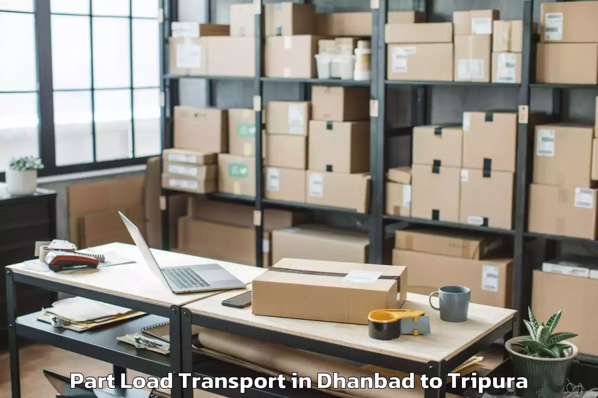 Dhanbad to Gournagar Part Load Transport Booking